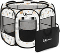 Siedihit Dog Cat Playpen, Puppy Pet Playpen Indoor for Small Dog Crate Tent | Cage Outdoor, Portable Pop Up Dogs Enclosure Kennel with Carrying Case for Dogs/Cats/Rabbits (Cute, Small) by Siedihit