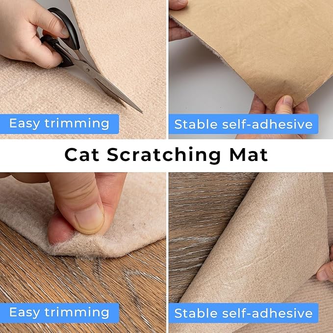 Cat Scratch Couch Furniture Protector, Beige, 15.7"X39.4" | Adhesive, DIY Climbing, Deterrent for Furniture, Protects from Cat Claws Scratching Indoor - Image 4