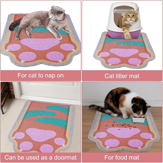 Unicorn Catcher Large Cat Litter Mat, 33.5"x22.4" Litter Trapping Mat | Kitty Litter Mat With Soft PVC Loop Mesh And Non-Slip Backing For Easy-Clean Floor Protection And Home Decor - Image 7