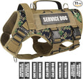 Service Dog Vest Harness for Large Dog, Tactical Working MOLLE Vest with 10 Pet Patches, No Pull Heavy Duty Harness for Training Walking by WINSEE