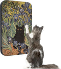 Cat Wall Scratcher, Art Cat Scratching Board for Indoor Cats | Wall Mounted Cat Scratch Pad, Water-Based Ink, Hook&Loop Strips, Floor or Wall Use, 16.7x11x1 Inch, Irises by LESISSMER