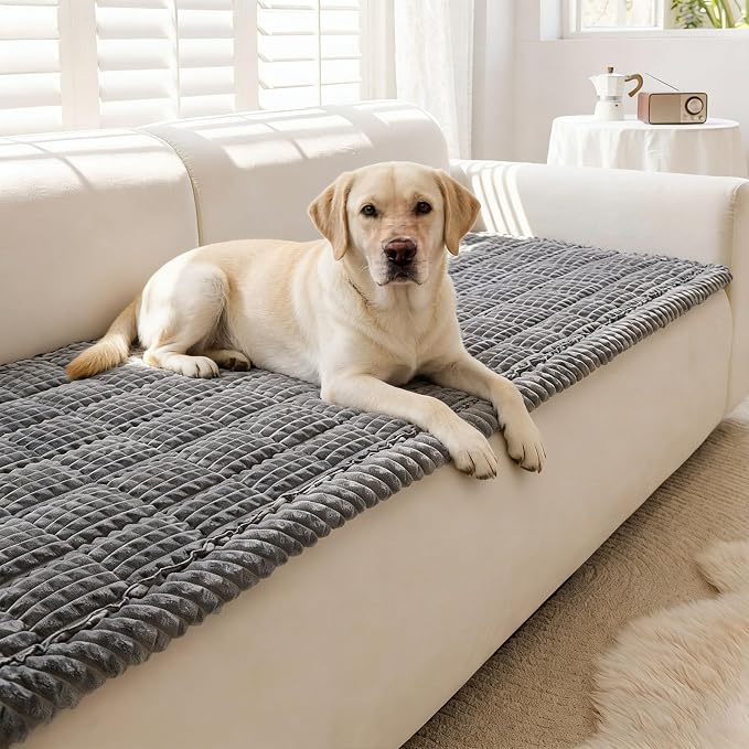 Couch Cover for Dogs Washable, Non-Slip Pet Couch Covers for Sofa, Fuzzy Dog Couch Cover Blanket, Thick, Soft, Plush Couch Cushion Covers for Sofa Protector (Dark Gray, 27.6" x 59"/70 x 150cm) by Disayu