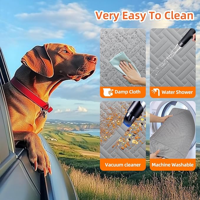Back Seat Extender for Dogs,Hard Bottom Car Seat Cover for Dogs | With Mesh Window,Waterproof Backseat Pet Cover Hard Bottom-Dog Car Seat Cover for Back Seat Dog Hammock for Car/SUV (L-Grey) - Image 7