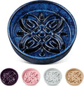 vancasso Ceramic Slow Feeder Dog Bowls, Puzzle Dog Food Bowls with Floral Maze, Anti -Slip Pet Food Dish for Small Breed, 0.6 Cups, Blue by vancasso