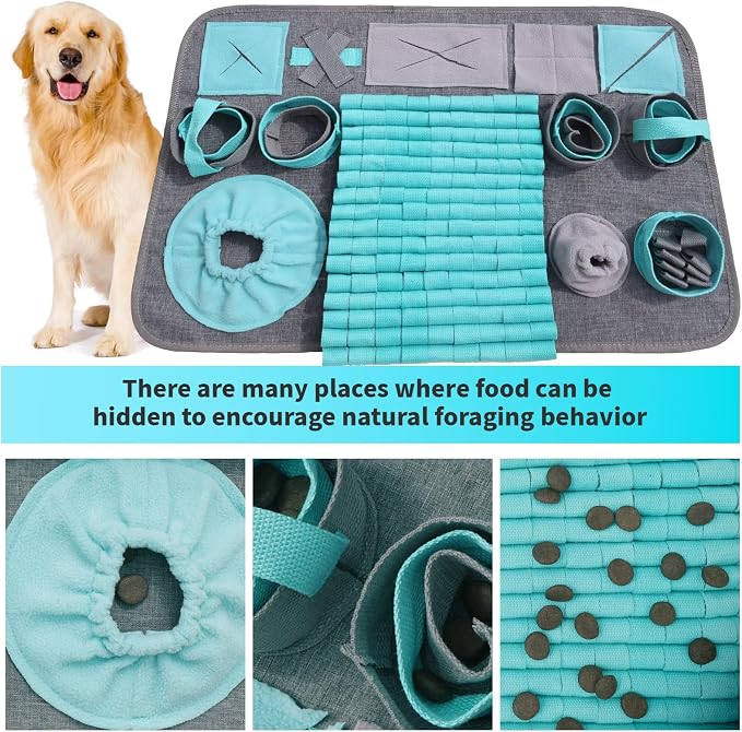 Snuffle Mat for Dogs, Pet Snuffle Mat for Small and Medium Dogs, Interactive Sniff Mat Feeding Mat for Puppies, Slow Feeder Dog Treat Mat for Training and Stress Relief - Image 3