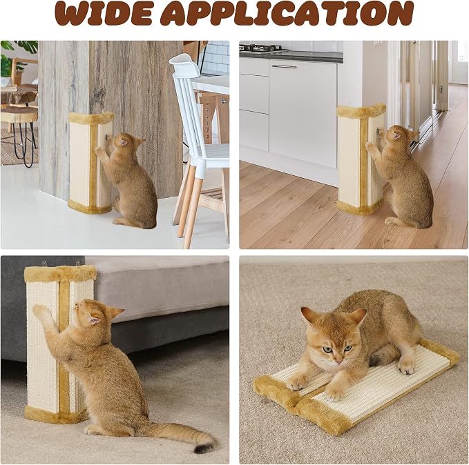 Lahas Cat Wall Corner Scratcher Furniture Protector Kittens Scratch Board Sisal Cat Scratching Pad Wall Mounted for Indoor Cats - Image 5