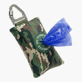 Dog Friendly Co. Poop Bag Holder for Leash, Dog Waste Bag (Green Camo) | One Click Clip Potty Carrier Dispenser, Pet Trash Bags, Neoprene Fabric for All Weather Conditions, Stylish Walking Accessory by DogFriendly