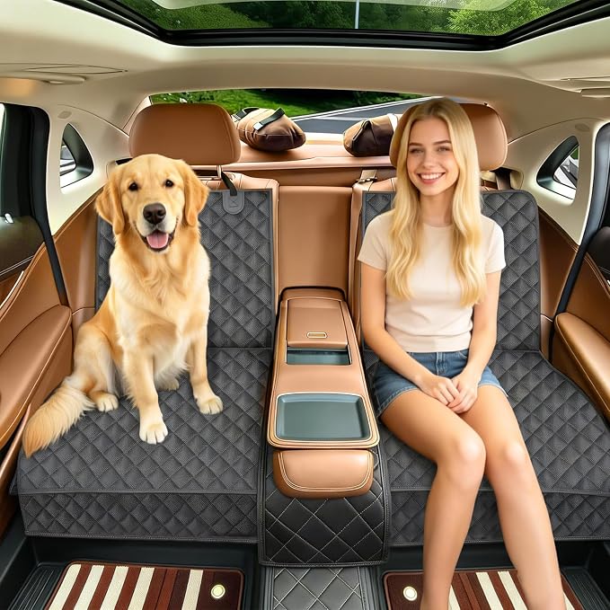 JSTHT Dog Seat Cover, 100% Waterproof Bench Seat Cover Protector Scratch Proof Nonslip Durable Soft Pet Back Seat Covers for Cars Trucks & SUV - Image 5