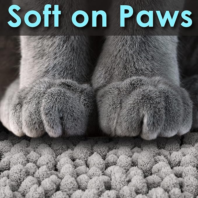 CatGuru Cat Litter Mat, Medium, Extra Large, XXL, Waterproof Litter Box Mat, Non Slip Kitty Litter Mat, Machine Washable Litter Trapping Mat, Soft Litter Tray, Cat Stuff (XL, Gray/Heavy-Duty) - Image 4