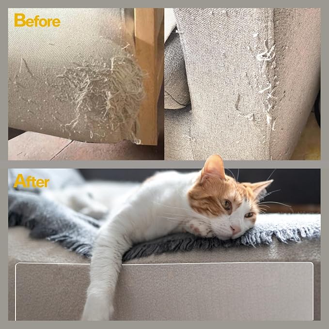 Cat Scratch Furniture Protectors from Cats Scratching, 20 Pack Thicken Self-Adhesive Single Side Couch Protector from Cat Claws for Couches - Image 3