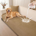 Smiry Waterproof Couch Cover for Dogs Washable, Non Slip Plush Flannel Couch Protector, Pet Friendly Soft Sofa Covers for Living Room (Camel, 36" x 70") by Smiry