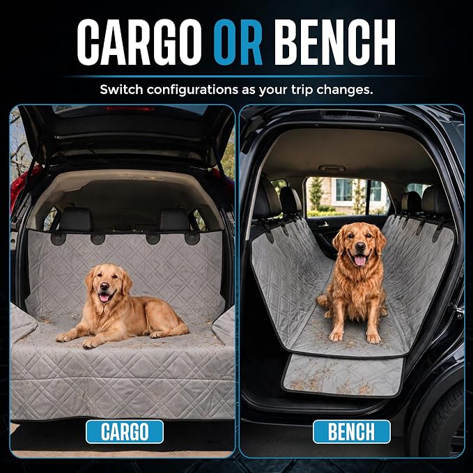 Bulldogology Dog Car Seat Cover Waterproof Heavy Duty Bench Dog Hammock Backseat Protector from Hair, Muddy Paws, Scratches - Pet Car Seat Cover for Cars Trucks SUVs (Large, Grey) - Image 8