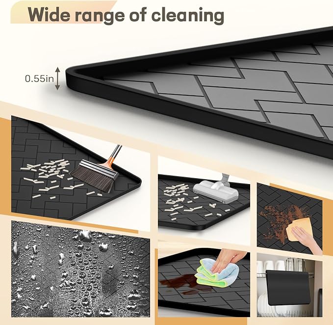 Silicone Cat Litter Mat for litter box Large 34" X 22"-Easy to Clean Cat Litter Trapping Mat, Waterproof, urine-proof and non-slip to keep the floor clean and tidy（Black） - Image 7