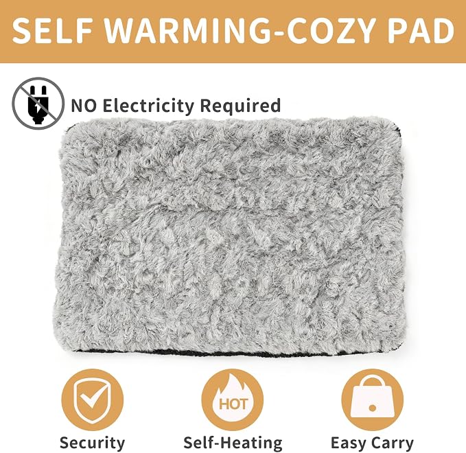 NAMOTEK Self-Warming Cat Bed Indoor/Outdoor Super Soft Self Heating Pet Mat Washable Thermal Pad for Cat & Dog 39x27 inch - Image 2