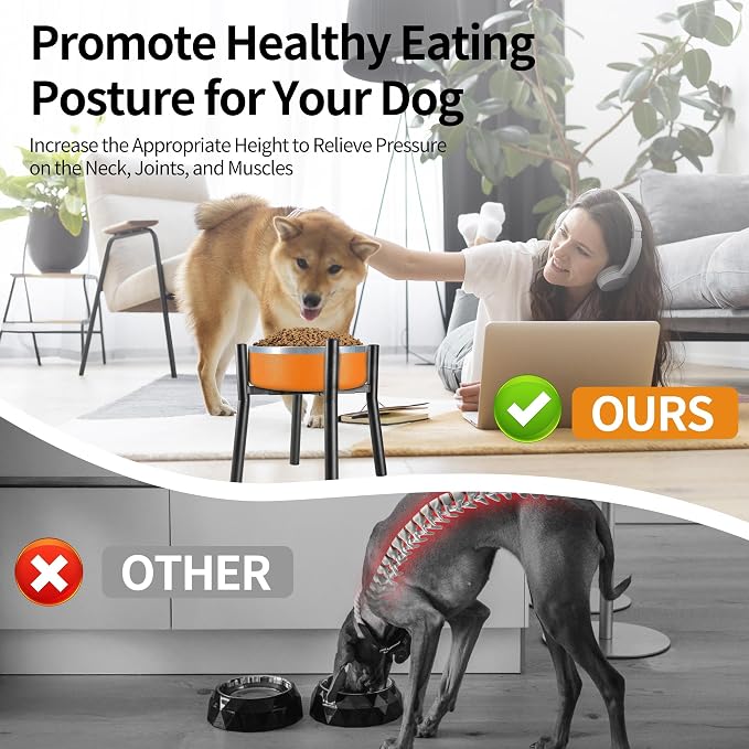 PROERR Lifted Dog Bowl Stand - Without Bowls, Single Raise Pet Food Table Adjustable Wide 7-11", Tall 12" - Bowl Stand Size Optional, Dog Bowls Holder Elevated for Small Medium Large Dogs Breed - Image 4