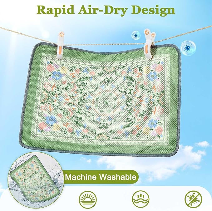 Unicorn Catcher 33"x22" Cat Litter Mat Machine Washable Litter Trapping Pad | Kitty Paw Friendly Padding With Breathable 3D Air Mesh Technology And A Non-Slip Base To Keep Home Floors Debris-Free - Image 3