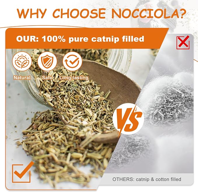 Nocciola Cat Toys, 3 Pack Funny Catnip Toys Filled with 100% Pure Organic Catnip, Safe Kitten Teething Chew and Kicker Toys, Stress Relieving Fun for Indoor Cats, Yellow - Image 2