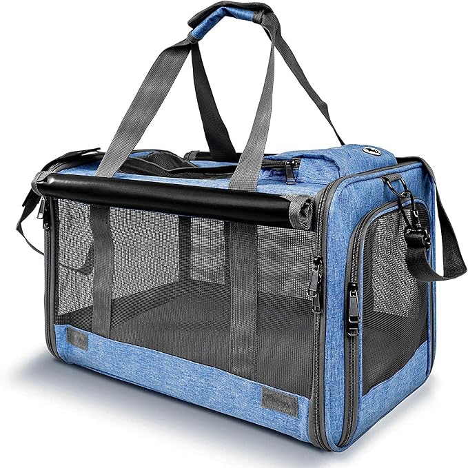 GAPZER Pet Carrier for Large and Medium Cat, Soft-Sided Pet Crate for Puppy | Dog Collapsible Travel Kennel Bag Privacy Protection, Big Kitty 20 pounds Carrying Cage Portable Home Outdoor Taxi Carseat by GAPZER
