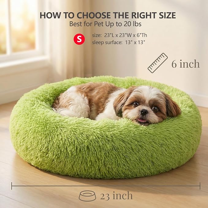 nononfish Calming Donut Dog Bed for Small Dogs,Soft Plush Pet Bed | Soft calming donut bed with plush comfort and raised edge support for small dogs. - Image 3