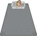 Silicone Cat Litter Mat for Litter Box 40”x28” Large Cat Mat, Dark Grey | Waterproof, Non-Slip, Leak-Proof Rug Mat with Lip, Easy to Clean, Extra Large Litter Catcher Mat for Floor by Bartuke