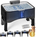 UPSKY 8.5L Elevated Dog Water Fountain with 4 Heights Adjustable, Black | Larger Dog Water Dispenser, 304 Stainless Steel Tray, 5-Layer Filtration, Anti-skid, for Senior/Large Dogs & Multi-pet Homes by UPSKY