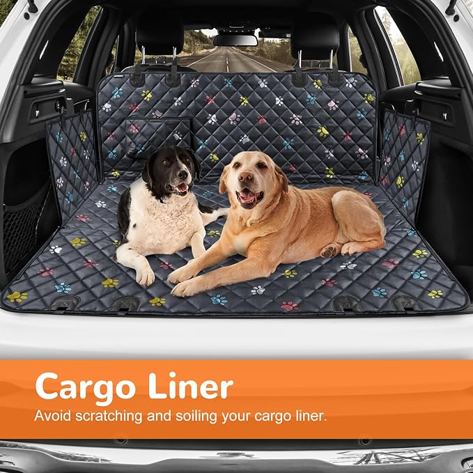 URPOWER Dog Car Seat Cover for Back Seat, Waterproof Hammock for Car & SUV | 600D Oxford, Side Flaps with Zippers, Scratch Resistant, Non-Slip, Easy Install, Machine Washable, Dog Seat Belt Included - Image 4