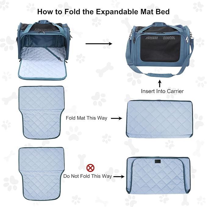 EliteField Deluxe Soft Pet Carrier for Cats and Dogs (3-Year Warranty) | Airline Approved, Waterproof Fabric, Scratch-Resistant Mesh, Expandable Mat, Built-In Leash, Suitcase Sleeve, Seat Belt Loops - Image 7