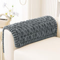 Smiry Non Slip Couch Covers for Dogs, Scratch Resistant Pet Sofa Protector | Machine Washable Soft Fuzzy Thick Furniture Cover for Sofa Loveseat Sectional Large Dogs, Dark Grey, 27.6" x 27.6" by Smiry