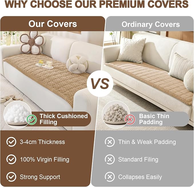 OstepDecor Couch Cover for Dogs, Washable Non Slip Sofa Cover for Pets | Soft Couch Covers for Sofa, Loveseat and Sectional, Furniture Protector Against Pet Hair & Dirt (20" x 24", Khaki) - Image 7