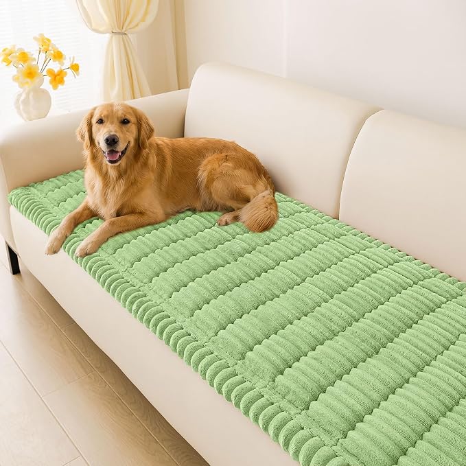 hyha Couch Cover for Dogs, Washable Non Slip Plush Flannel Sofa Protector | Thick Flannel, Anti-Slip Backing, Pet Hair & Scratch Protection, Fits Sofa & Loveseat (27.6" x 82.7") by hyha