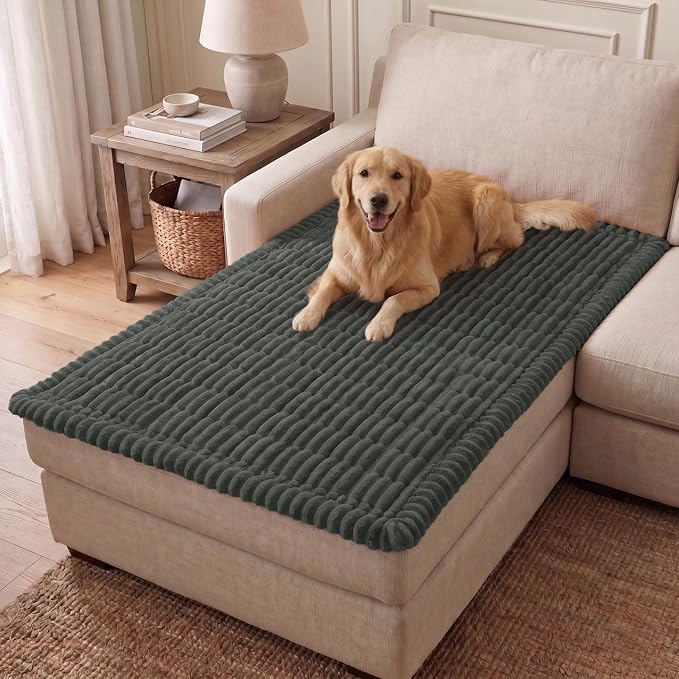 hyha Couch Cover for Dogs, Washable Non Slip Plush Flannel Sofa Protector | Thick Flannel, Anti-Slip Backing, Pet Hair & Scratch Protection, Fits Sofa & Loveseat (43" x 63") by hyha