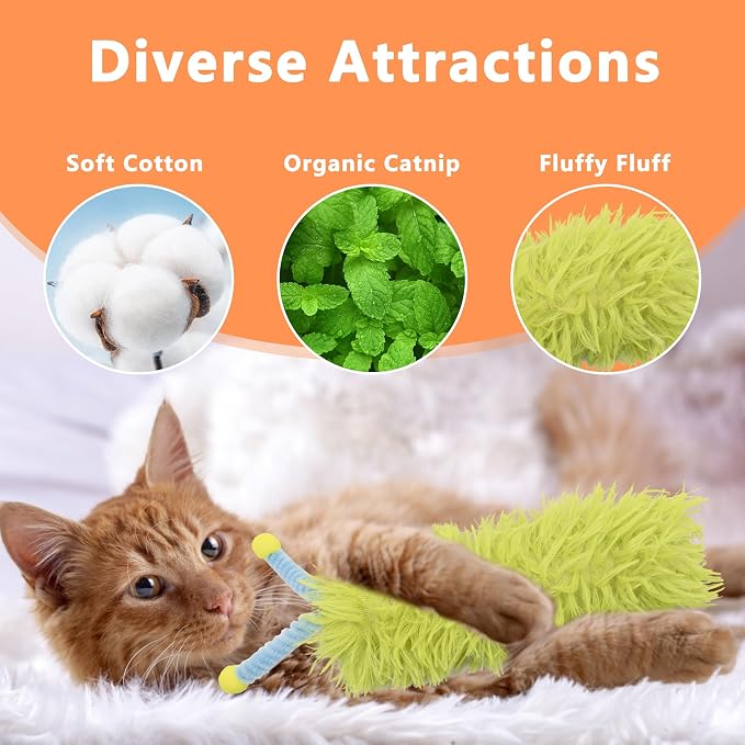 3 Pack Catnip Toys,Soft Cat Pillows Toys with Antennae, Funny cat Toy | Cat toys for indoor cats, Indoor Interactive toy, cat kicker toy, Companion Toys for Cats (Antenna Green Set) - Image 2