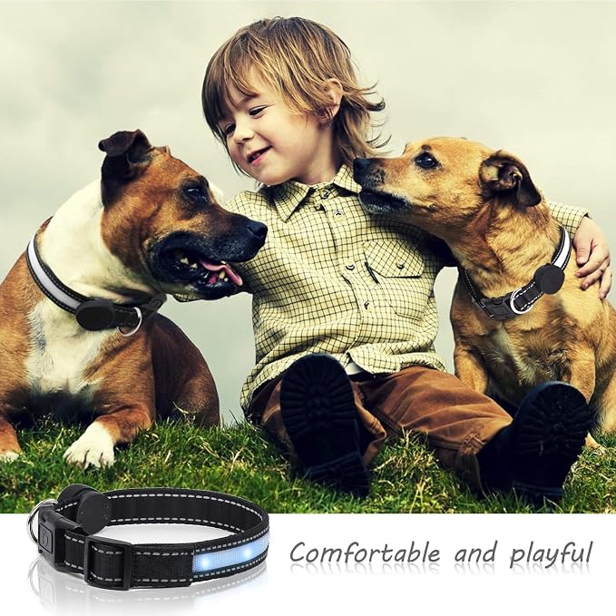 Light Up Dog Collar, Safety LED Dog Collars Rechargeable 7 Colors in One Lighted Dog Collar Glow in The Dark Dog Walking Light, Neon Durable Nylon Adjustable Buckle for Small/Medium/Large Dogs, M Size - Image 7