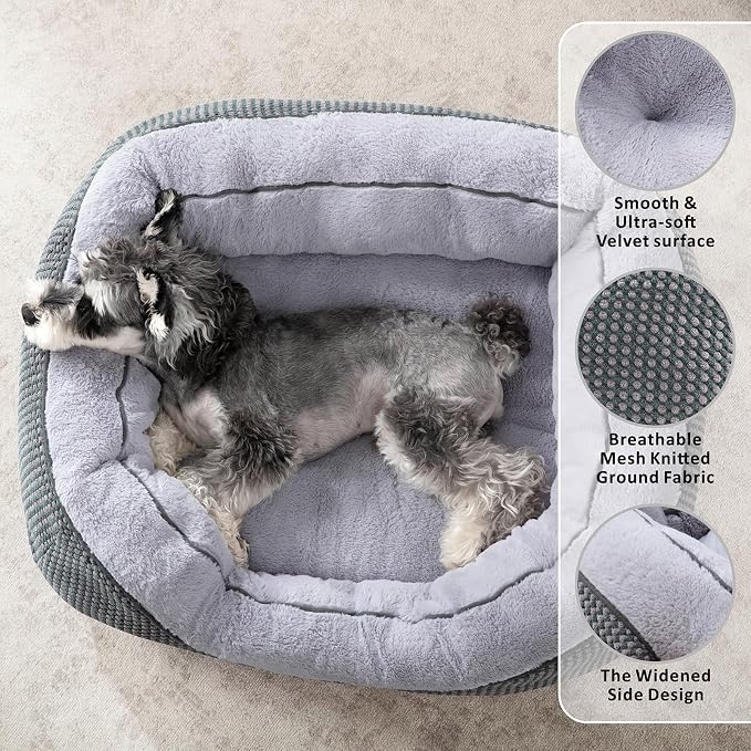 Dog Bed for Small Dogs - Washable, Orthopedic, Calming & Warming - Durable Pet Bed with Anti-Slip Bottom (25"x21"x8") - Image 2