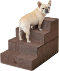 EHEYCIGA Dog Stairs for Bed 20" H, 4-Step Extra Wide Dog Steps, Brown | Pet Steps for Small Dogs and Cats for High Bed, Non-Slip Balanced Pet Ramp Indoor by EHEYCIGA