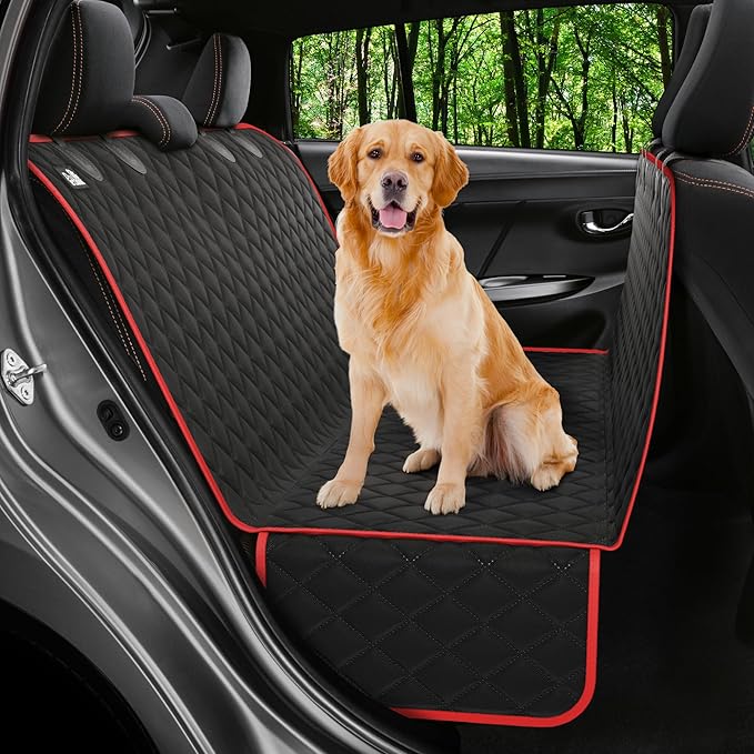 Petloox Dog Car Seat Cover for Back Seat, Waterproof Hammock for Car, SUV & Truck, Non-Slip Backseat Cover for Dogs, Heavy-Duty Dog Hammock Style Seat Protector Pets, Easy to Install & Clean by Petloox