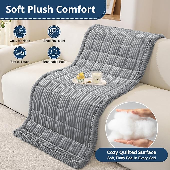 OstepDecor Couch Cover for Dogs, Washable Non Slip Sofa Cover for Pets | Soft Couch Covers for Sofa, Loveseat and Sectional, Furniture Protector Against Pet Hair & Dirt (27.6" x 27.6", Blue Grey) - Image 6