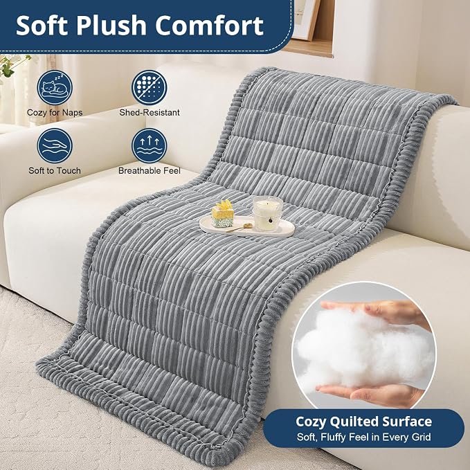 OstepDecor Couch Cover for Dogs, Washable Non Slip Sofa Cover for Pets | Soft Couch Covers for Sofa, Loveseat and Sectional, Furniture Protector Against Pet Hair & Dirt (35.4" x 35.4", Blue Grey) - Image 6