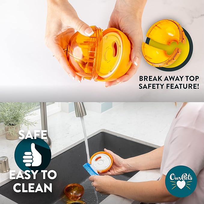 OurPet's IQ Treat Ball Interactive Food Dispensing Dog Toy , Assorted Colors | Fill with kibble or snacks to reward play, keeps pups busy, engaged and mentally stimulated during meal times at home daily - Image 5