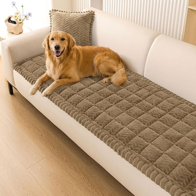 Smiry Couch Cover for Dogs, Non Slip Fuzzy Pet Sofa Covers Washable | Sofa Slipcovers for 3 Cushion Couch, Soft Thick Furniture Protector for Cats Dogs, Against Fur, Dirt, Scratch (35.4"x88") by Smiry