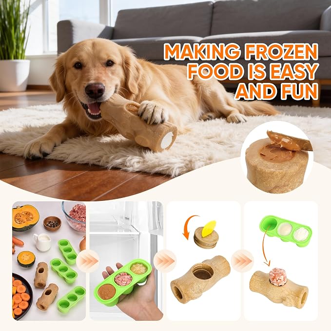 2-Pack Indestructible Chew Toys for Aggressive Chewers | Tough Dog Toys to Keep Them Busy with Durable Nylon&Frozen Treat dog toy to Relieve Boredom & Anxiety - Image 3