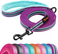 Didog 6FT Reflective Dog Leash for Small Medium Dogs,5/8" Width, Mixed-Blue | Soft Padded Handle, Plush Comfort Grip, Tangle-Free, 360° Swivel Clasp for Daily Walking and Training, Night Safety by Didog