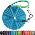 Long Dog Leash for Dog Training 10FT/15FT/20FT/30FT/40FT/50FT/100FT Reflective Leash with 2 Hooks, Heavy Duty Dog Lead for Large Medium Small Dogs Outside Walking Camping Yard, Blue 15FT by NTR