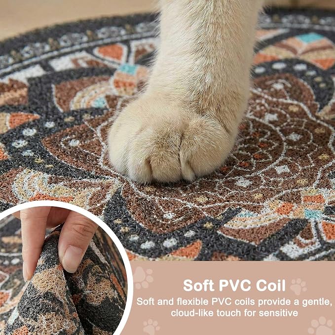 Bienbee Cat Litter Mat, 33" x 22" Dense Trapping Mesh for Litter Boxes | Litter Box Mat with PVC Mesh, Waterproof &Urineproof, Non-Slip Grip, Soft On Kitty Paws and Easy to Clean to Protect Floor - Image 4