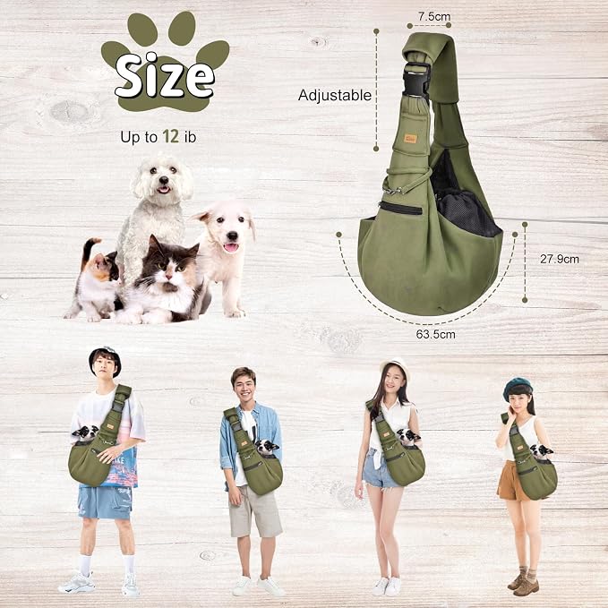 CUBY Dog and Cat Sling Carrier - Hands Free Reversible Pet Papoose Bag - Soft Pouch and Tote Design - Suitable for Puppy, Small Dogs Cats Outdoor - Image 7