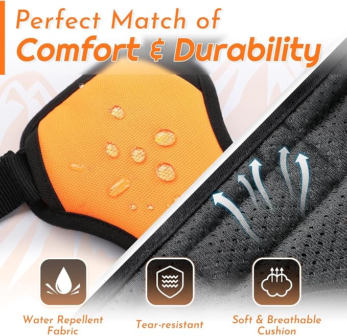 Eagloo Dog Harness for Medium Sized Dogs, No Pull Vest with 2 Leash Clips | No Choke with Handle, Adjustable Comfort Fit, Reflective Strips, Easy Walking Control, Orange, Medium - Image 7