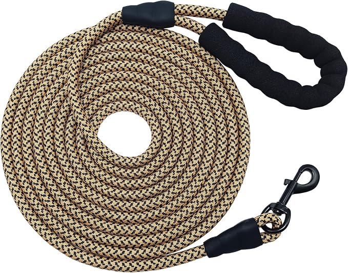 MayPaw 15ft Long Rope Dog Leash for Large Medium Dogs Soft Handle Dog Lead | 1/2-In Thick Lead, 3/6/8/10/15/20FT Training Leash, 14+ Colors by MayPaw
