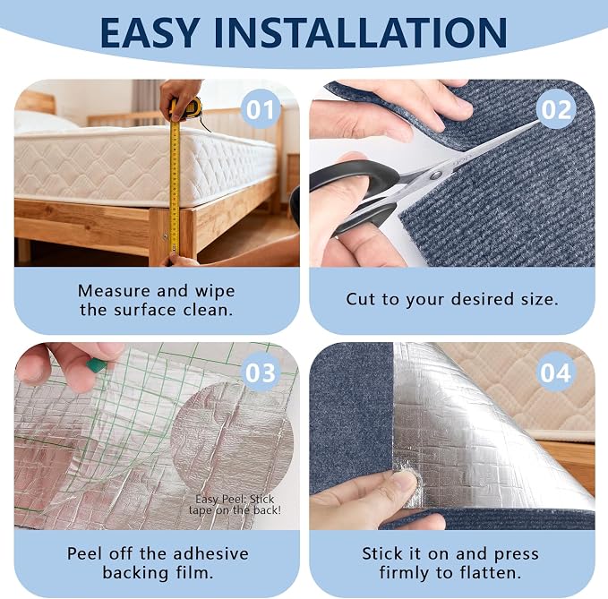 Scratch Pad for Cats 78.7x15.8 Inch Self-Adhesive Trimmable Anti Scratch Cat Pad – Furniture Protector for Couch Sofa Wall Door(Dark Gray) - Image 5