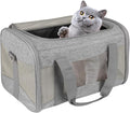 Cat Carrying Case - Pet Carrier Airline Approved, Protable and Breathable Pet Travel Carrier Removable Fleece Pad, Collapsible Cat Carrier Dog Carrier for Medium Cats Small Cats Dogs (17*11*11 grey) by home