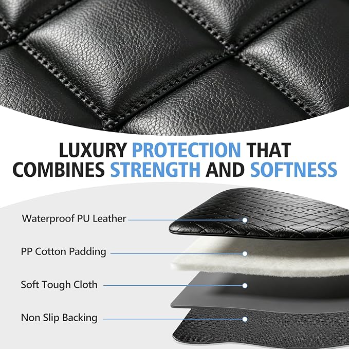 Car Rear Seat Protector, PU Leather Dog Bench Seat Cover for Back Seat | Under Child Car Seat, Fit Middle Armrest for SUVs,Sedans, Seatbelt Access, Easy Cleanup, Anti-Scratch, Waterproof, Anti-Slip - Image 4